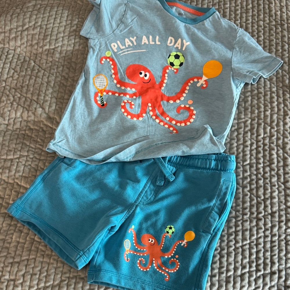 Marks & Spencer Kids' Blue Octopus Set 5T